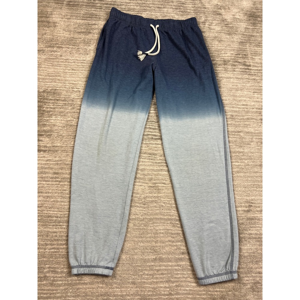 Telos Joggers Women Large Blue Ombre Relaxed Jogger Dip Dye Elastic Waist Cuffed